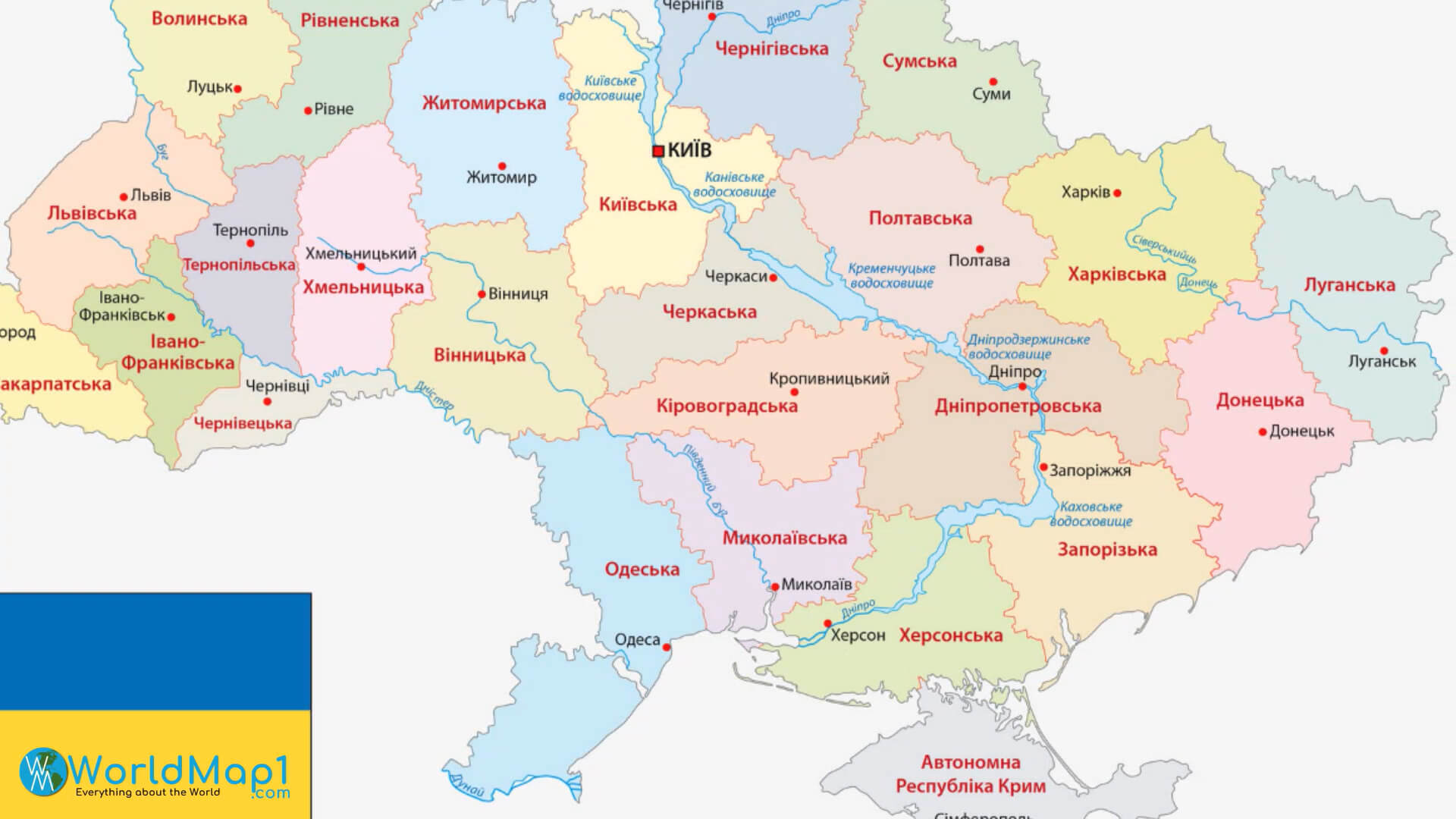 Ukraine-Karte auf Russisch